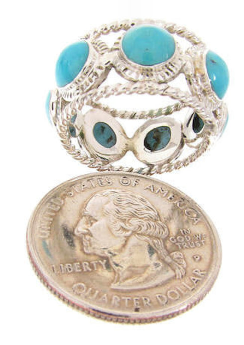 Sterling Silver Turquoise Southwestern Ring Size 6-3/4 PS61434